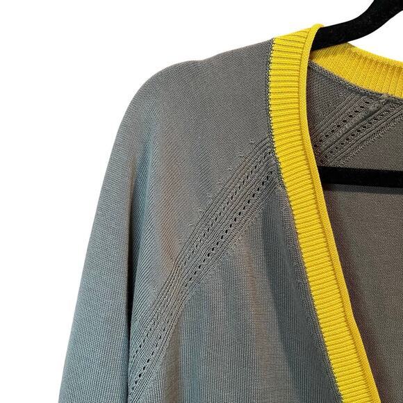 TALBOTS Color Block Long Cotton Blend Knit Cardigan XL P ( F-210) - Picture 3 of 5